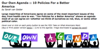 Pass It On: Our Own Agenda- 10 Policies For a Better America